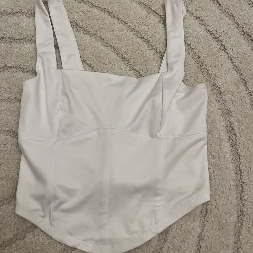 White Satin Sleeveless Top